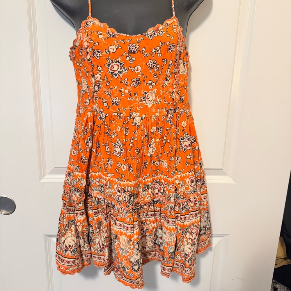 Urban Outfitters Orange Floral Dress